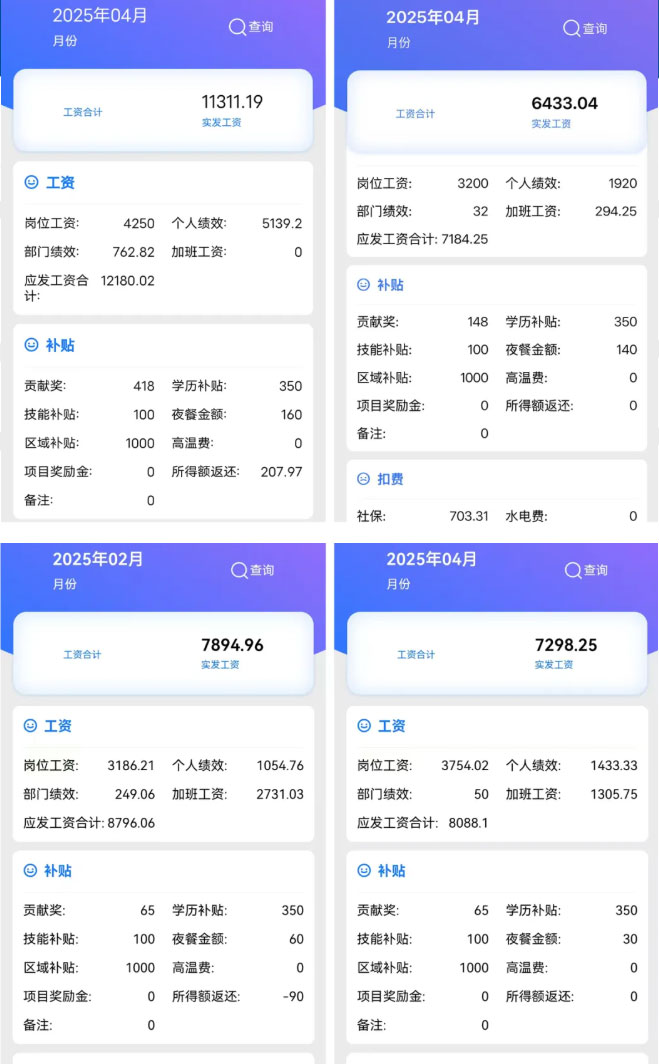 就业班毕业生工资明细