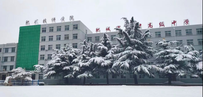 山东肥矿技师学院2025初雪怡人美景