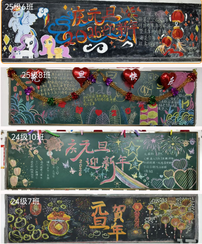 元旦主题黑板报引人注目
