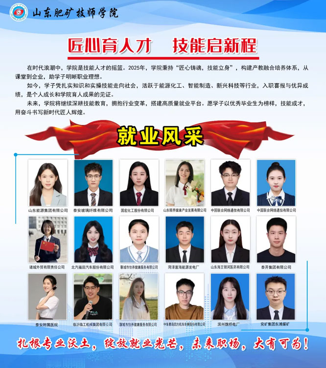 山东肥矿技师学院就业风采
